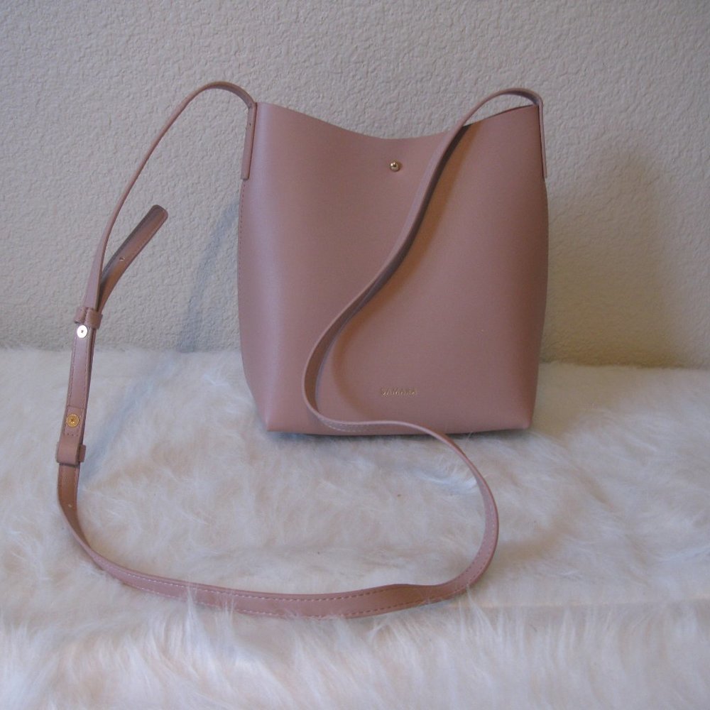 Anthropologie Samara blush pink crossbody bucket bag